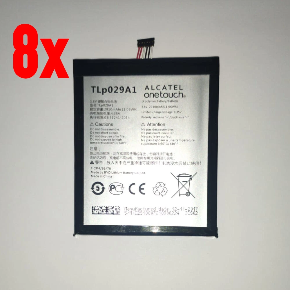 Batteria Per Cellulare alcatel TLI019DA Li-ion, 3.85V, 2000mAh/7.7Wh