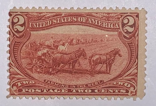 Travelstamps: 1898 US Stamps Scott# 286, mint, og, MOGLH, Farming in the West - Picture 5 of 5