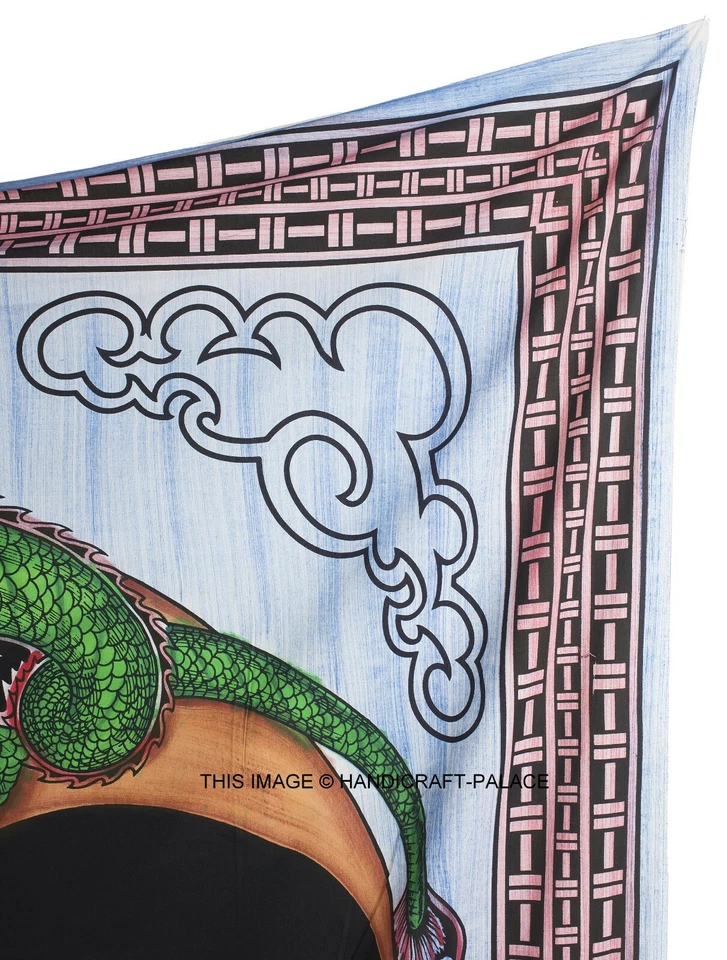 Tapiz colgante de pared mandala dragón Yin Yang indio tamaño queen colcha tiro Foto 2 de 4