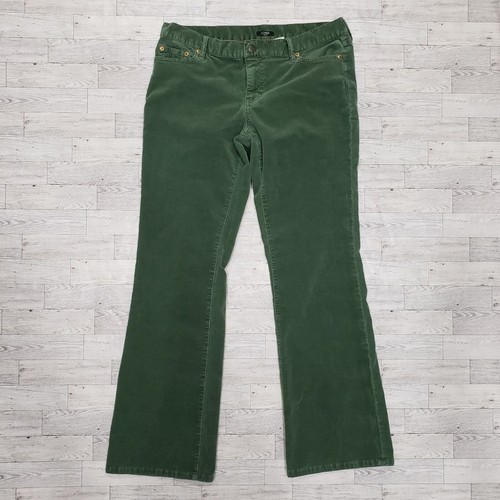 VTG J.Crew Corduroy Pants Womens 10R Boho Hippie Retro Country Western Moss Gree - Picture 3 of 12