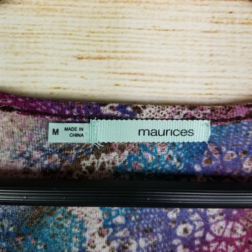 Top donna Maurices taglia M viola geometrico righe esagonali elastico in vita elasticizzato - Foto 4 di 7