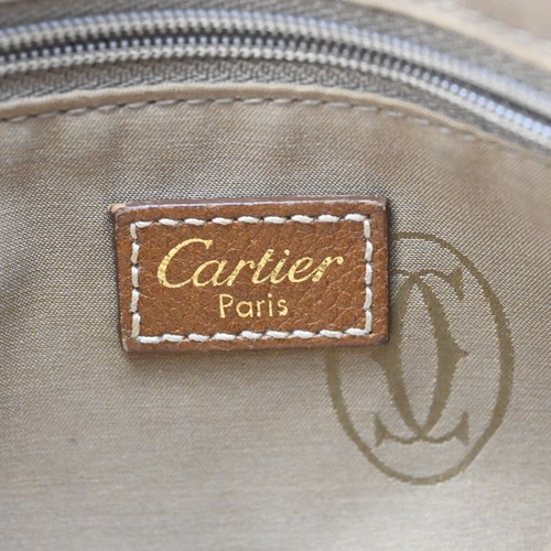 CARTIER Logo Marcello Hand Bag Brown Leather H1844CY701 - Bild 23 von 23