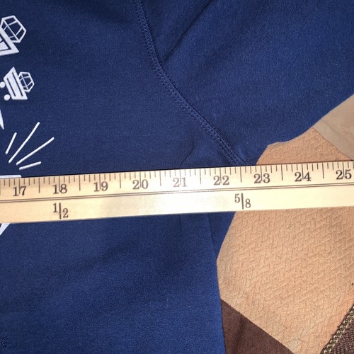 Disney Grumpy Hoodie Snow White Seven Dwarfs Navy Blue Zip Up Sweatshirt Size L - Picture 8 of 8