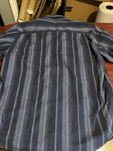 Tommy Bahama Shirt Mens Large Blue Stripe Silk Cotton Button Down Preppy Adult - Picture 7 of 7