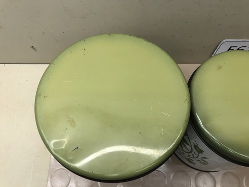 3er Set Vintage Decoware Avacado grün Blumen Pflanze verschachtelt Blechdosen - Bild 8 von 18