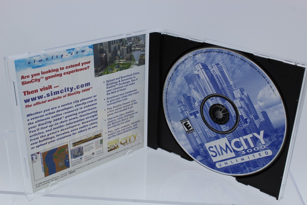 Sim City 3000 Unlimited Original Box Building Simulation PC Sim City 3000 Unlimited Original Box Building Simulation PC