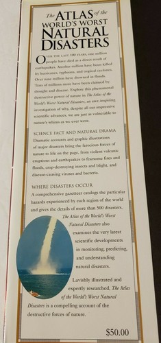 Atlas Of World's Worst Natural Disasters Hardcover with Dust Jacket Hurricane - Picture 2 of 5