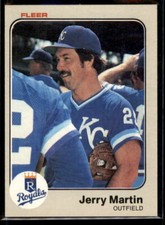1983 Fleer Jerry Martin #117 Kansas City Royals