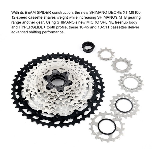 SHIMANO XT CS-M8100 12-Speed Cassette MTB Micro Spline Cassette 10-51T - 第 3/4 張圖片