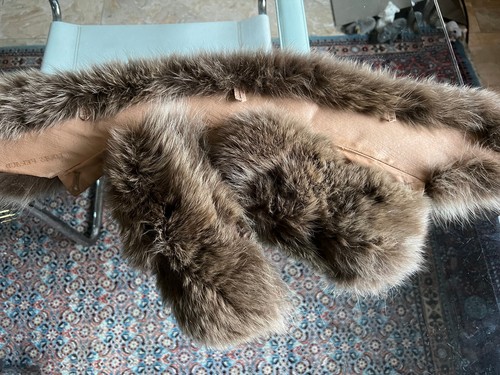 Pelz-Felkragen+Ärmelstulpen,Fuchs,Braun,vom Mantel Louis Feraud abgetrennt,top - Bild 10 von 13