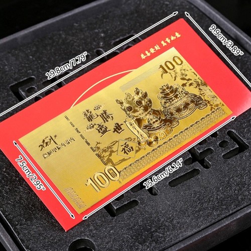 4pc 2024 Chinese New Year Of Dragon Golden Foil Coin Collection Envelope Hongbao - Picture 8 of 8