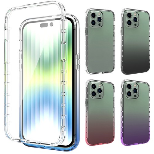 360 Full Body Gradient Case Cover For iPhone 14 11 13 12 Pro Max XR XS 8 7 Plus