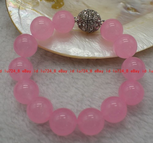 Pretty 12mm Natural Multicolor Gemstone Round Beads Bracelet 7.5" Magnetic Clasp - Picture 123 of 216