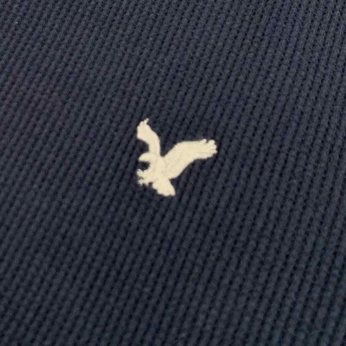 American Eagle Ribbed Henley Slim Fit Base Layer Navy Long Sleeve Shirt Size L - Picture 4 of 10
