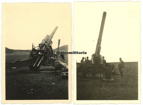 2x Orig. Foto Artillerie Geschütz Stellung AR.71 bei RASTATT Rhein Westwall 1940