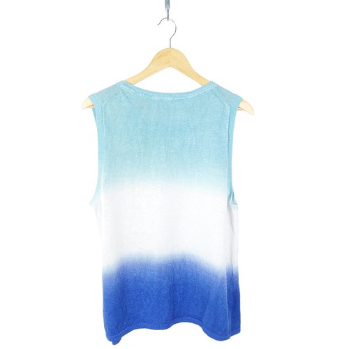 Boden Women's Blue Linen Vest Size XL - Picture 2 of 4