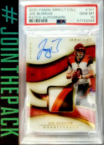 JOE BURROW 2020 IMMACULATE LOGO PATCH RPA AUTO /99 ROOKIE PSA 10 GEM MINT POP1🔥