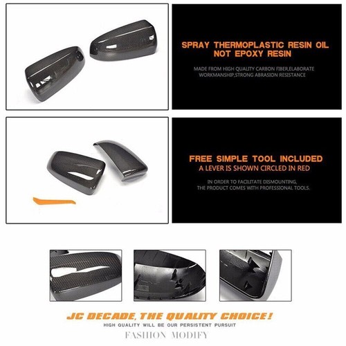 Carbon Fiber Wing Rear View Mirror Cover Gaps Replace Trim For Mercedes W205 - Picture 12 of 15