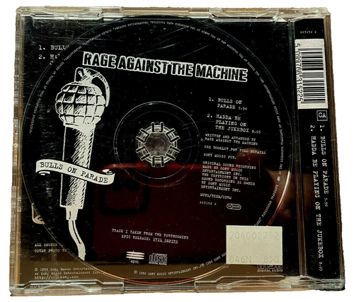 EPIC PROMO CD 663152-2: Rage Against The Machine – Bulls On Parade - 1996 UK - Picture 2 of 5