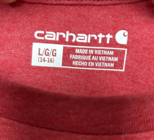 Carhartt Short Sleeve Pocket Classic Youth T Shirt- Boys Large - Picture 3 of 4