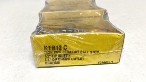 5 Stück Brasscraft 1/4 Umdrehung Eisenrohr gerade Kugelanschlag verchromt KTR12C - Neu in OVP - Bild 2 von 5