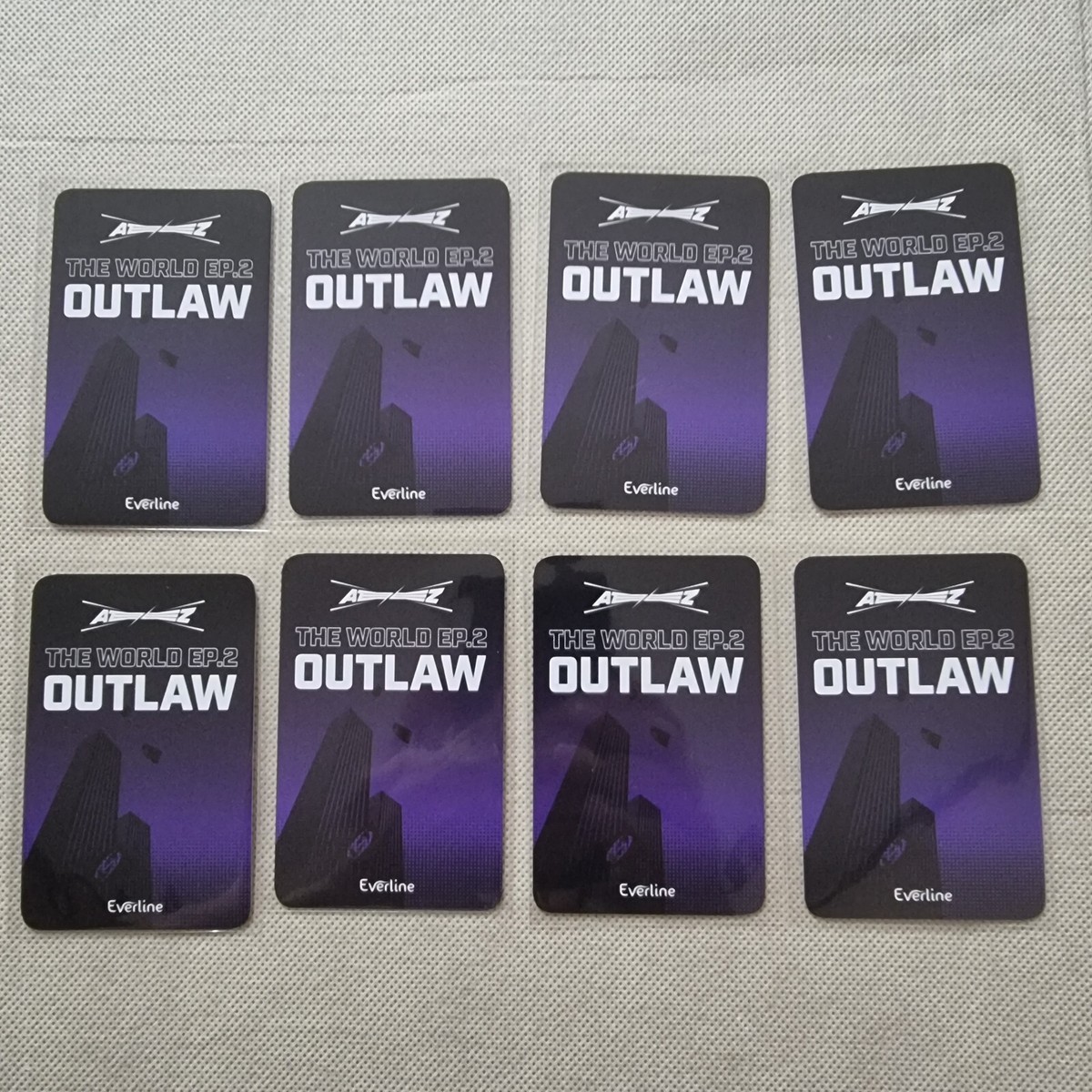 ATEEZ トレカ everline 4.0 8枚 セットOutlaw 全員 ATEEZ OUTLAW Everline Offline POPUP Benefit Stamp Rally