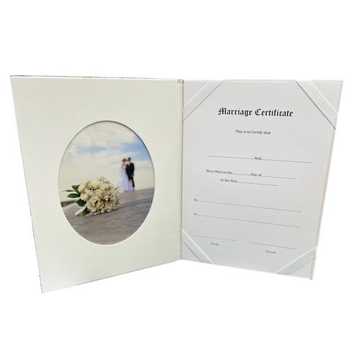 Mr & Mrs Wedding Certificate Holder with Photo Insert Engagement / Wedding Gift - Picture 3 of 4