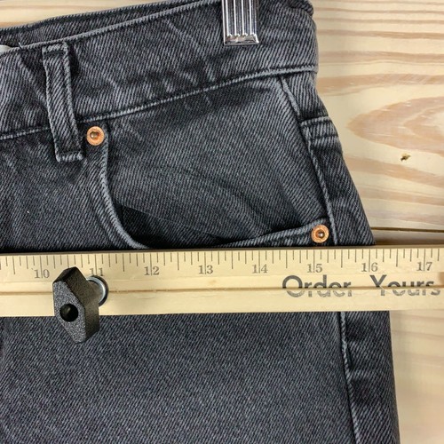 Zara Jeans 6 Wide Leg High Rise Fray Hem Faded Black Premium Denim - Picture 5 of 14