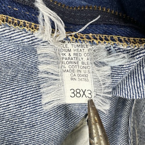 Vtg Lee Riders Denim Blue Jeans Size 36x31 Talon Zipper Union Made Leather Tag - Picture 2 of 24