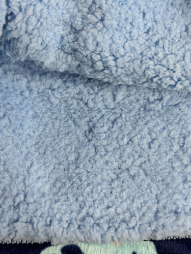 Nuevo con etiquetas Manta de velboa bebé sherpa azul marino azul claro gris ballena blanca terciopelo - Imagen 5 de 6