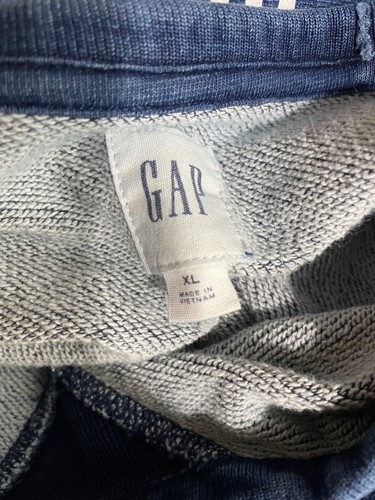 Gap French Terry Crewneck Sweatshirt Adult faded Blue striped Preppy Classic XL - Picture 5 of 5