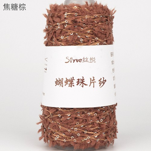 50 g/rotolo filato farfalla fantasia perline paillettes filato fai da te tessuto a mano filo uncinetto - Foto 29 di 34