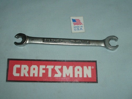 CRAFTSMAN TOOLS -v v- 44174 3/8" x 7/16" SAE FLARE NUT LINE WRENCH - VINTAGE USA - Picture 2 of 5