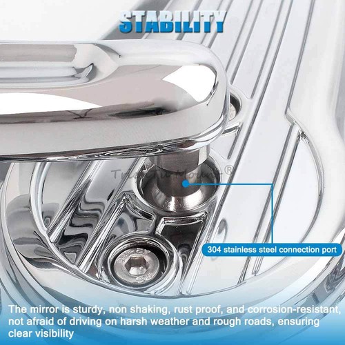 Motorcycle Chrome Rear View Mirrors fit for Harley Touring Electra Street Glide - Picture 19 of 22