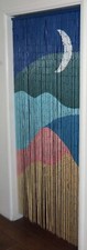 Bamboo Beaded Curtain for Doorways Hanging Room Divider Crescent Moon