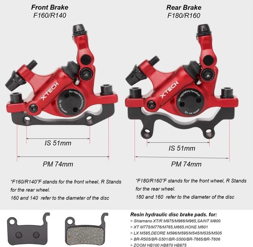 MTB & E-Bike Hydraulic Disc Brake Calipers - Front & Rear Set, Good Sensitivity - Picture 6 of 11