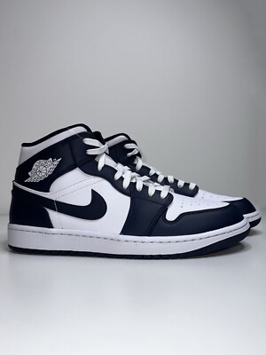 NEU Nike Jordan 1 Mid White Metallic Gold Obsidian EU 44