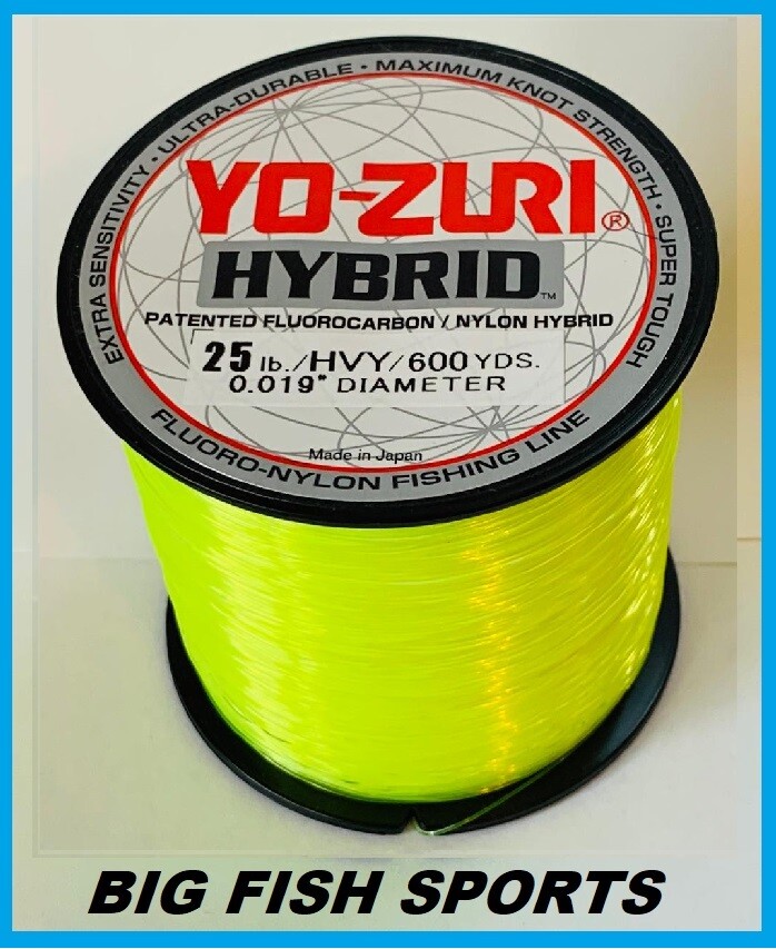 しらぬい YO-ZURI HYBRID Fluorocarbon Fishing Line 25lb/600yd HIVIS NEW