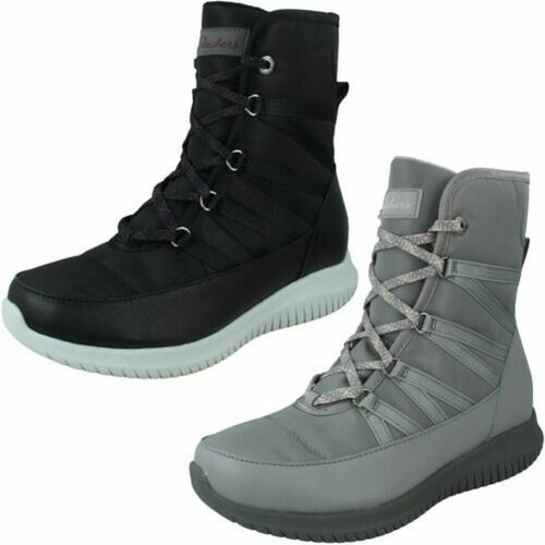 Ladies Skechers Boots Untra Flex Cold Out 44345 Grey UK 7