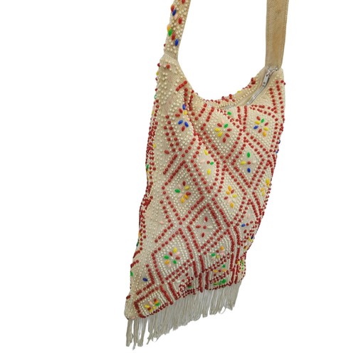 Vtg Crossbody Bag Southwestern Artsy Hippie Kitchie Beaded Fringed Gypsy READ - Picture 7 of 12