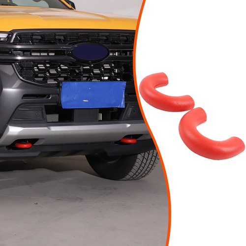 2pcs Red Rubber Front Tow Hook Eye insert Guard Cover Fits Ford Ranger 2023-2025 - Picture 12 of 21