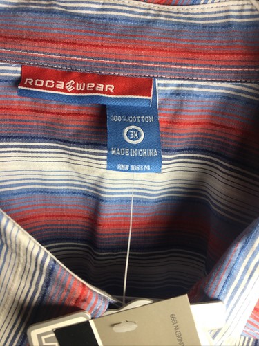 Rocawear Adult 3XL Multicolor Long Sleeve Button-Up Shirt Mens 10th Year Ed NWT - Picture 6 of 11