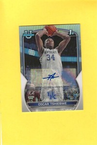 2022-23 Bowman University Chrome Prospect Refractor /499 Oscar Tshiebwe #74 Auto