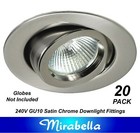 20 x Satin Chrome Gimbal Downlight Fittings 240V GU10 Gimble Silver Brushed