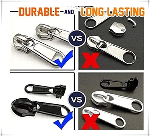 6Pcs Black Zipper Slider Repair Kit for Clothes Jackets Backpacks Fasteners - Picture 6 of 10