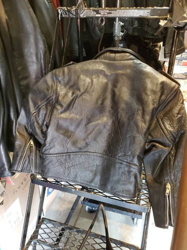 UNIK Cowhides Leather Asymmetrical black Biker Jackets vintage Boys/GIRLS - Picture 8 of 10
