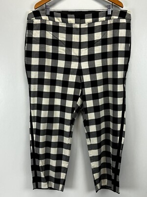 NEW! Talbots Hampshire Ankle Checkered Pants 22WP Plus Petites Wool Blend