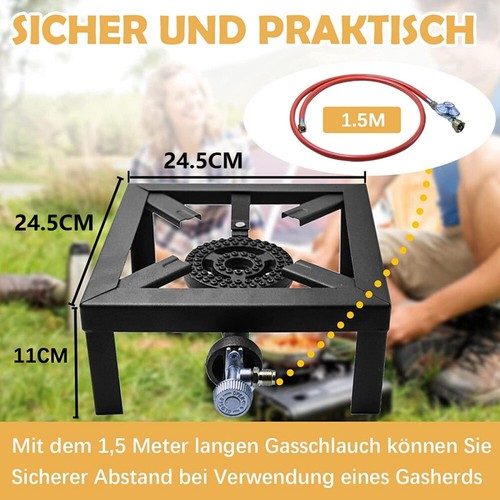 Bruciatore a gas 10,5 KW 3/4 piedi fornello a gas sgabello fornello a gas campeggio affumicatore - Foto 6 di 24