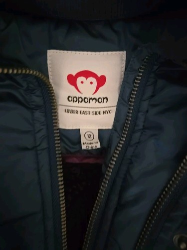 Appaman Blue Puffer Kids Faux Fur Hooded Jacket Size 12 - Picture 5 of 13