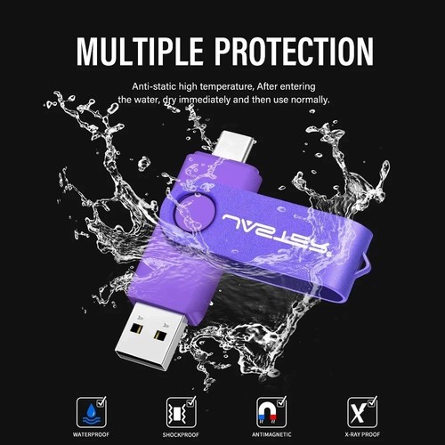 Type-C USB Flash Drive 128GB 64GB 32GB Pen Drive + Keychain Memory Stick Gift - Afbeelding 6 van 13